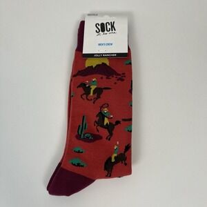 Sock It To‎ Me Men's Crew Socks Jolly Rancher Novelty Western Cowboy Desert